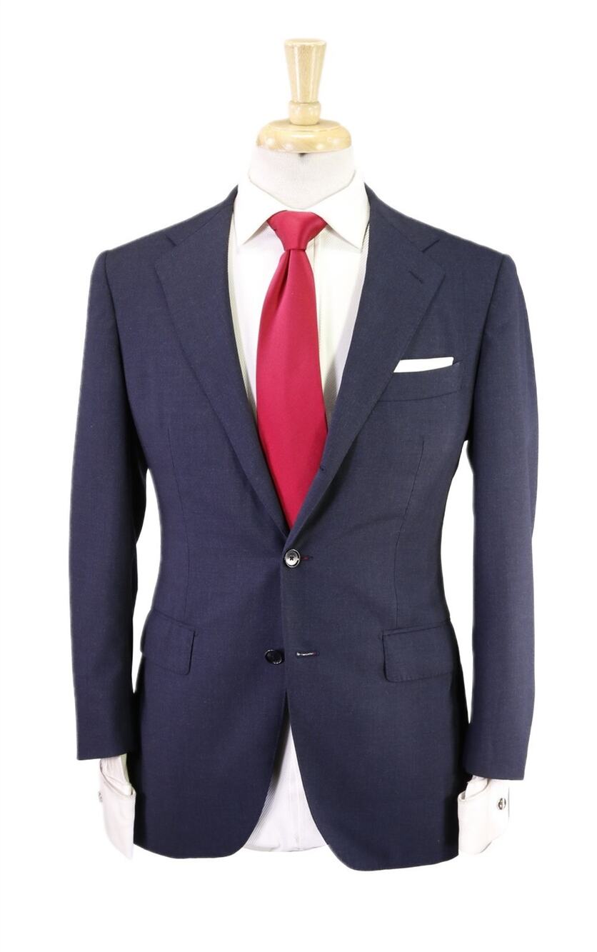 United Arrows Japan Navy Blue 3/2 Roll Lapel Wool Suit 36S